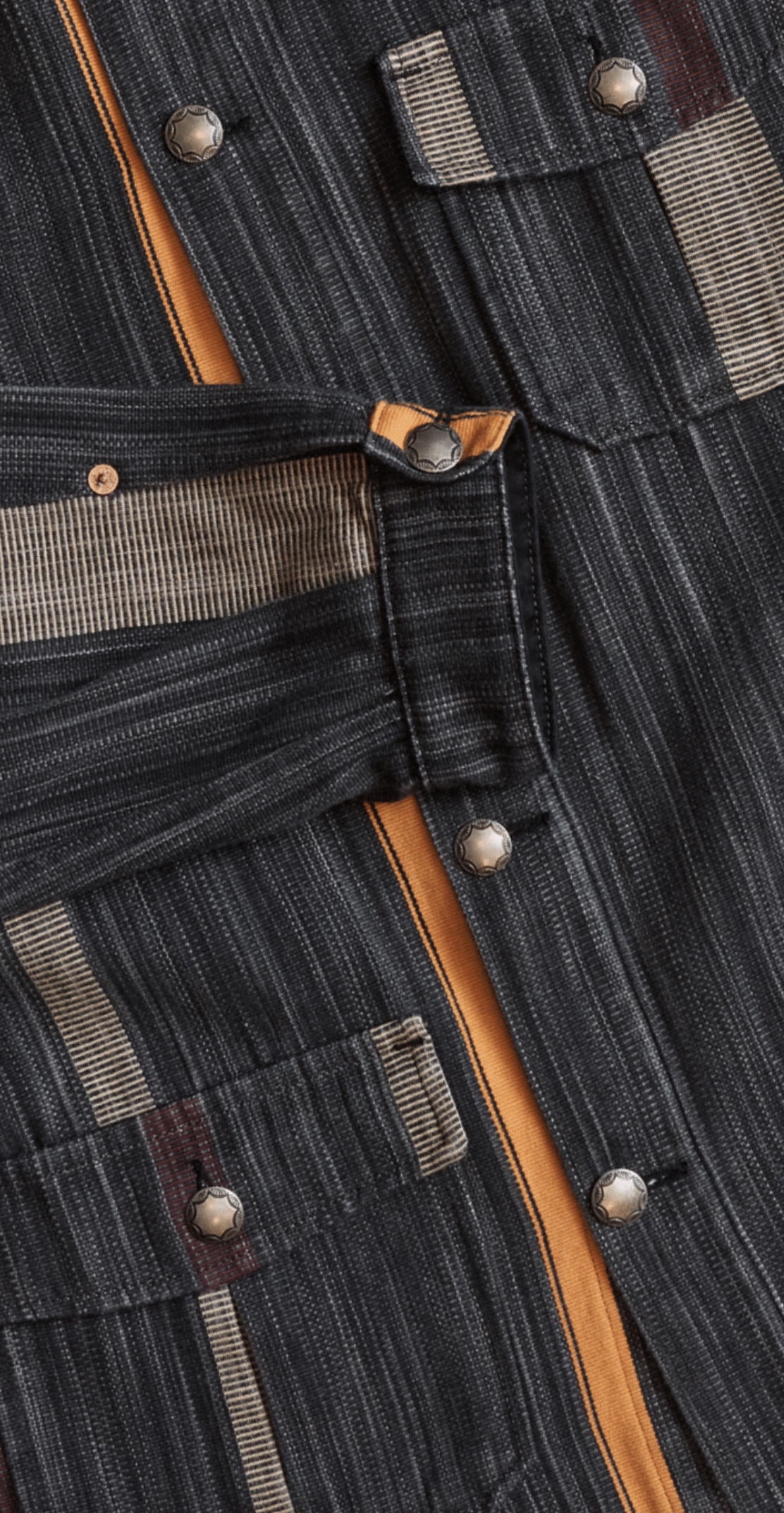 Conway Shirt, Cotton/Wool Stripe, Dark Grey/Wine/Orange-Skjorter-IndigoFera-Motorious Copenhagen