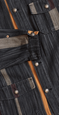 Conway Shirt, Cotton/Wool Stripe, Dark Grey/Wine/Orange-Skjorter-IndigoFera-Motorious Copenhagen