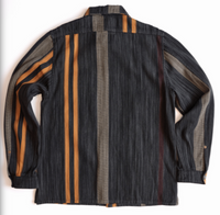 Conway Shirt, Cotton/Wool Stripe, Dark Grey/Wine/Orange-Skjorter-IndigoFera-Motorious Copenhagen