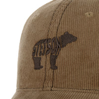 Corduroy Cap, Embroidered Bear, Brown-Hatte og Caps-Stetson-Motorious Copenhagen