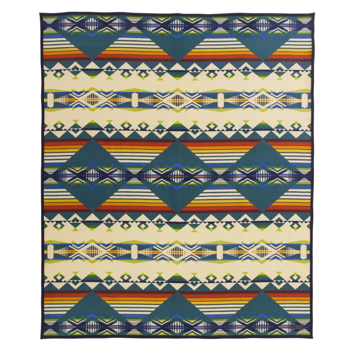 Creekside, Unnapped Jacquard Robe Blanket, Blue/Multicolor-Tæpper-Pendleton-Motorious Copenhagen