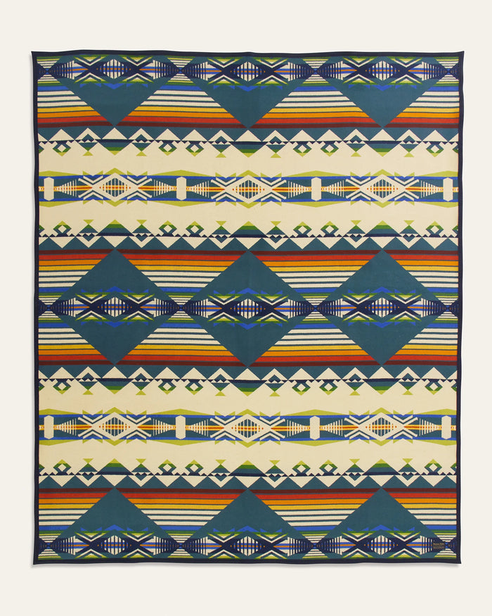 Creekside, Unnapped Jacquard Robe Blanket, Blue/Multicolor-Tæpper-Pendleton-Motorious Copenhagen
