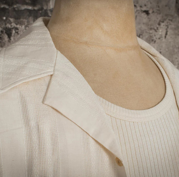 Cuba Guayavera, Short Sleeve Shirt, Natural-skjort-Fleurs de Bagne-Motorious Copenhagen