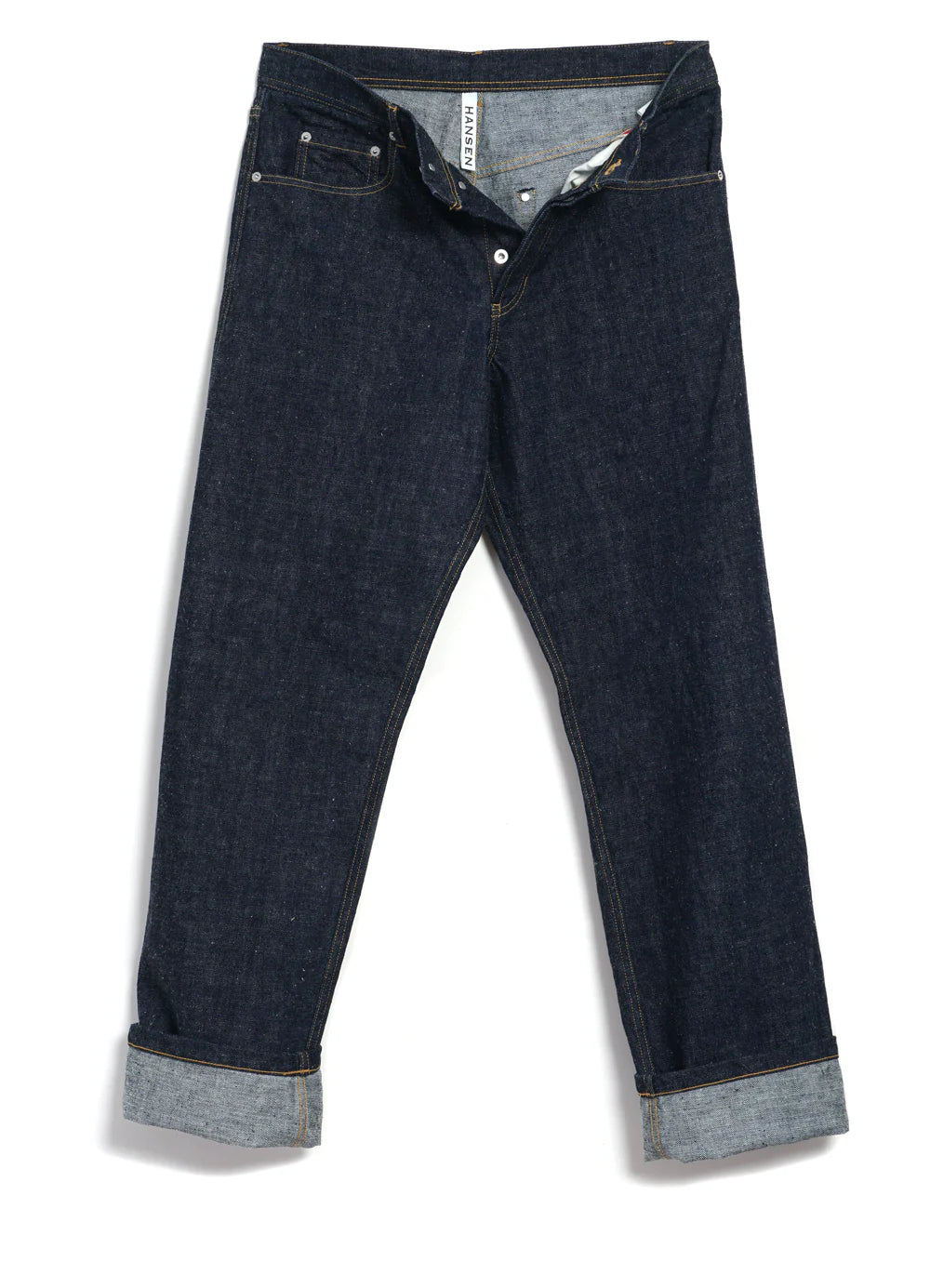 DEAN, 13oz Neppy Denim Straight Cut Jeans, Real Indigo-Bukser-Hansen Garments-Motorious Copenhagen