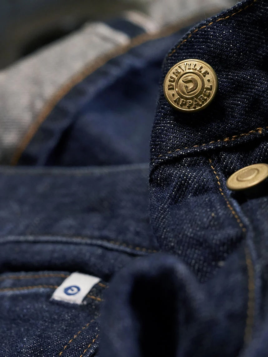Dark Washed Denim Jeans, Indigo Blue-Bukser-Dunville-Motorious Copenhagen