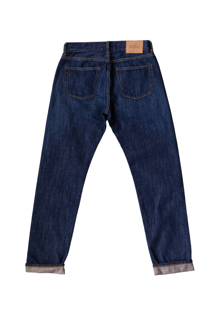 Dark Washed Denim Jeans, Indigo Blue-Bukser-Dunville-Motorious Copenhagen
