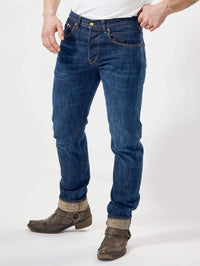 Dark Washed Denim Jeans, Indigo Blue-Bukser-Dunville-Motorious Copenhagen