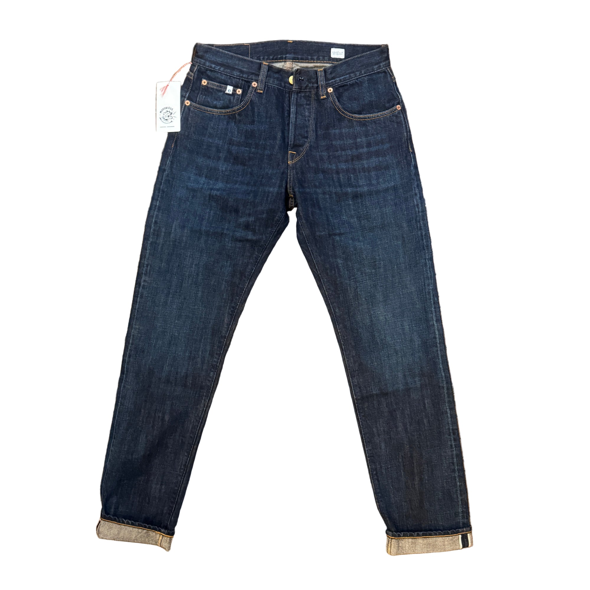 Dark Washed Denim Jeans, Indigo Blue-Bukser-Dunville-Motorious Copenhagen