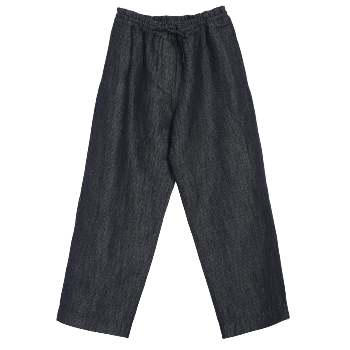 Emir, Loose Drawstring Pants, Navy Dobby-Bukser-Hansen Garments-Motorious Copenhagen