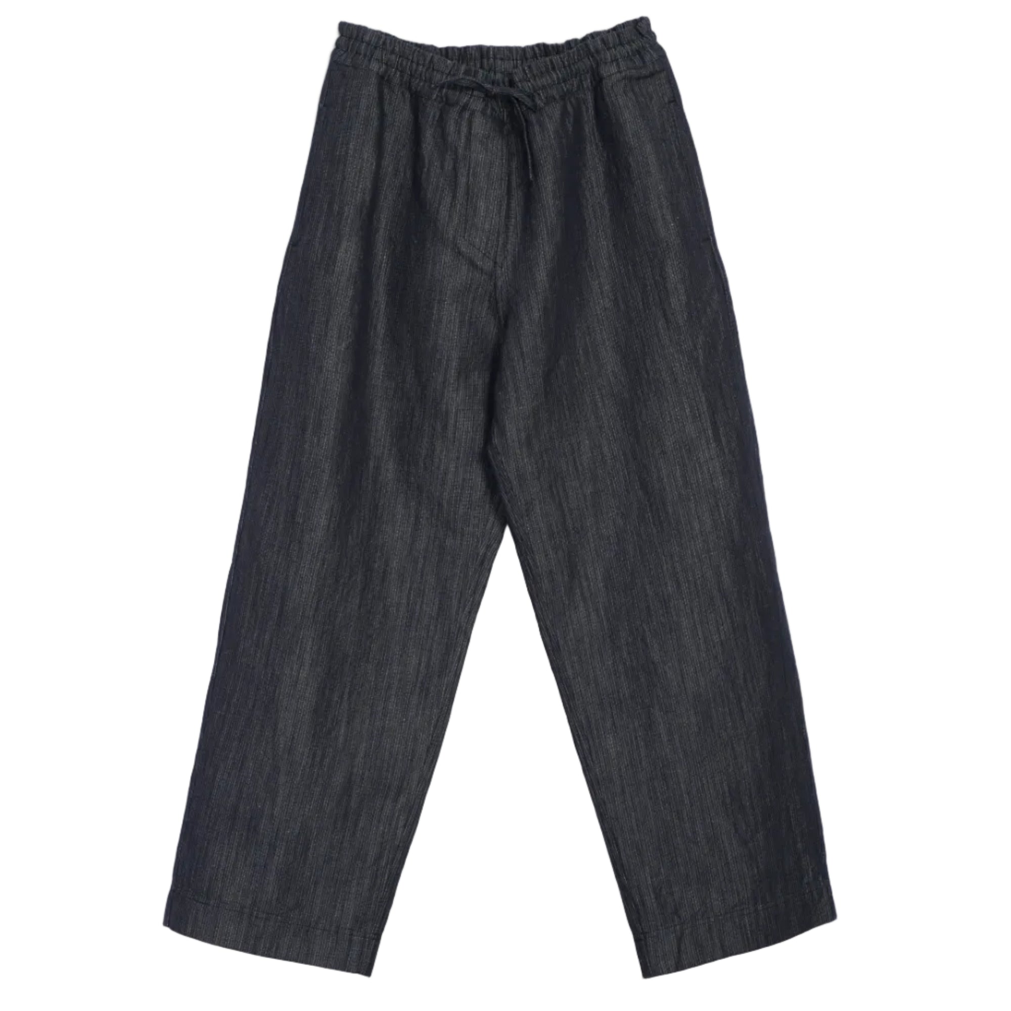 Emir, Loose Drawstring Pants, Navy Dobby-Bukser-Hansen Garments-Motorious Copenhagen