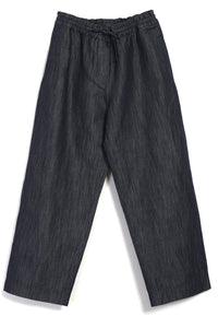 Emir, Loose Drawstring Pants, Navy Dobby-Bukser-Hansen Garments-Motorious Copenhagen