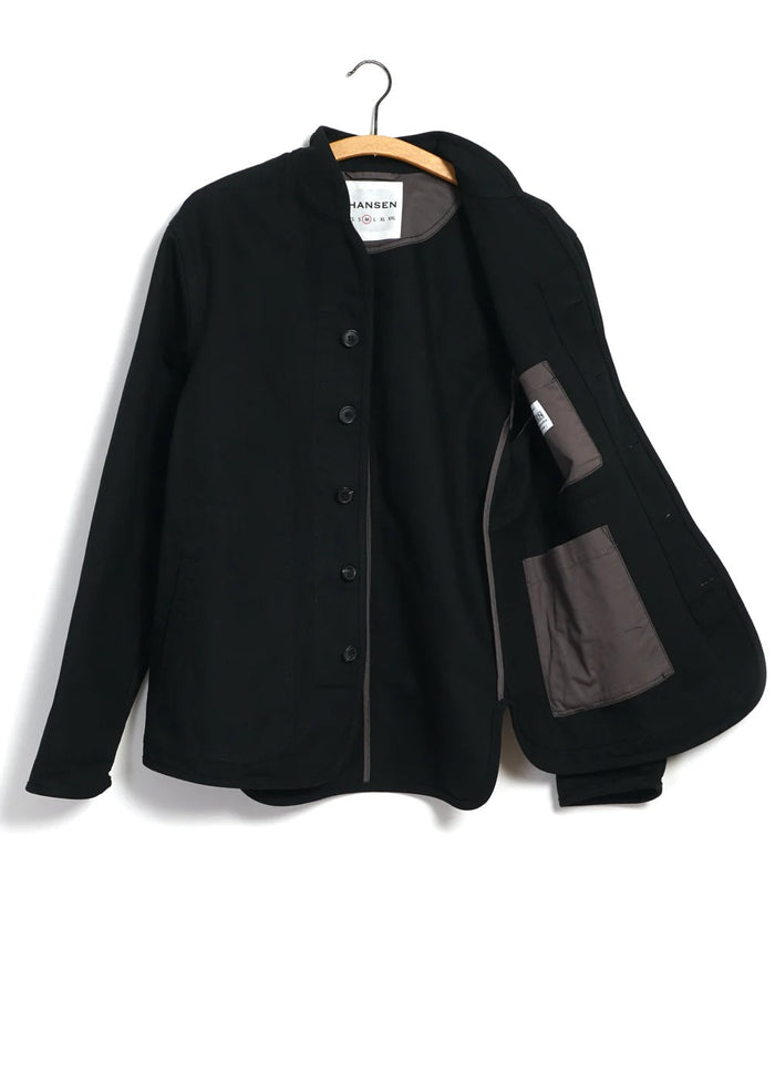 Erling, Refined Work Jacket, Black Canvas-Skjorter-Hansen Garments-Motorious Copenhagen