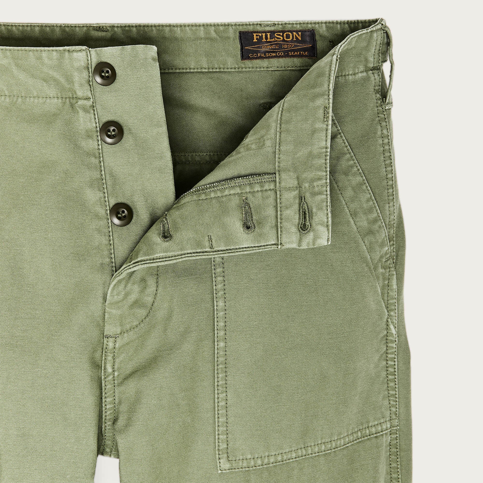 Field Supply Pants, Washed Fatigue Green-Bukser-Filson 1897-Motorious Copenhagen