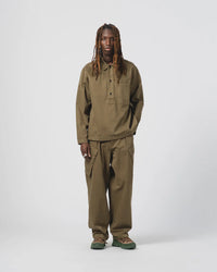 Fisherman Shirt, Garbadine Satin, Fossil Green-Skjorter-Eat Dust-Motorious Copenhagen