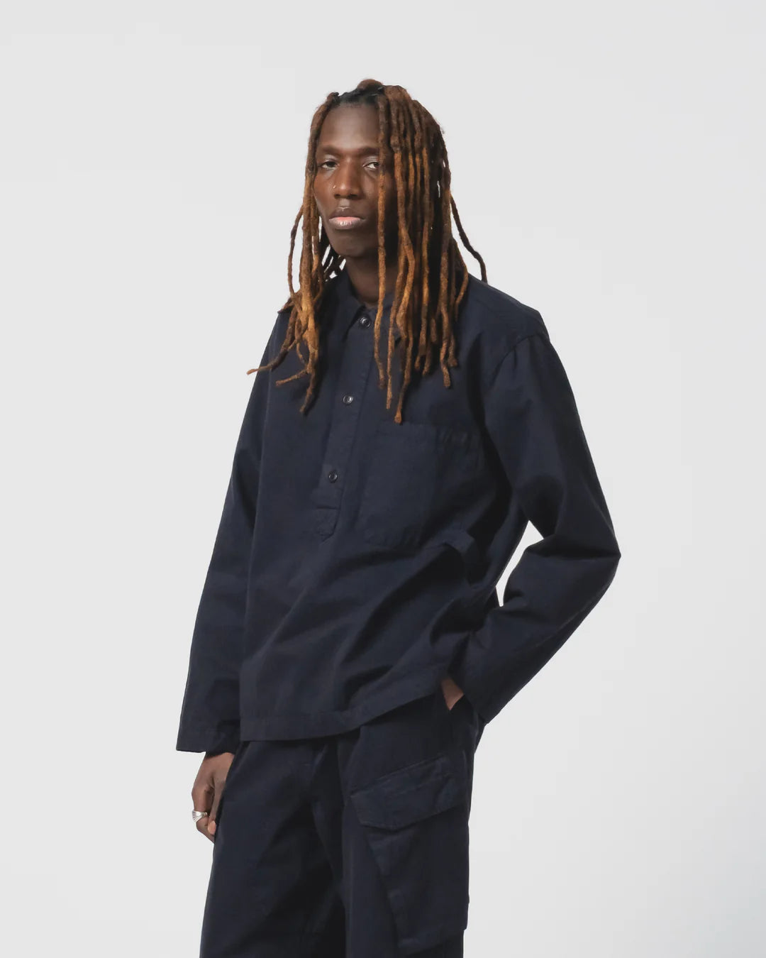 Fisherman Shirt, Garbadine Satin, Inkt-Skjorter-Eat Dust-Motorious Copenhagen