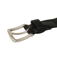 Flintholm, 40mm Vintage Leather Belt, Black/Nickel-Bælter-Baunbaek og Lyn-Motorious Copenhagen