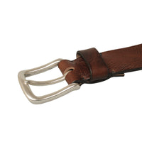 Flintholm, 40mm Vintage Leather Belt, Chestnut/Nickel-Bælter-Baunbaek og Lyn-Motorious Copenhagen