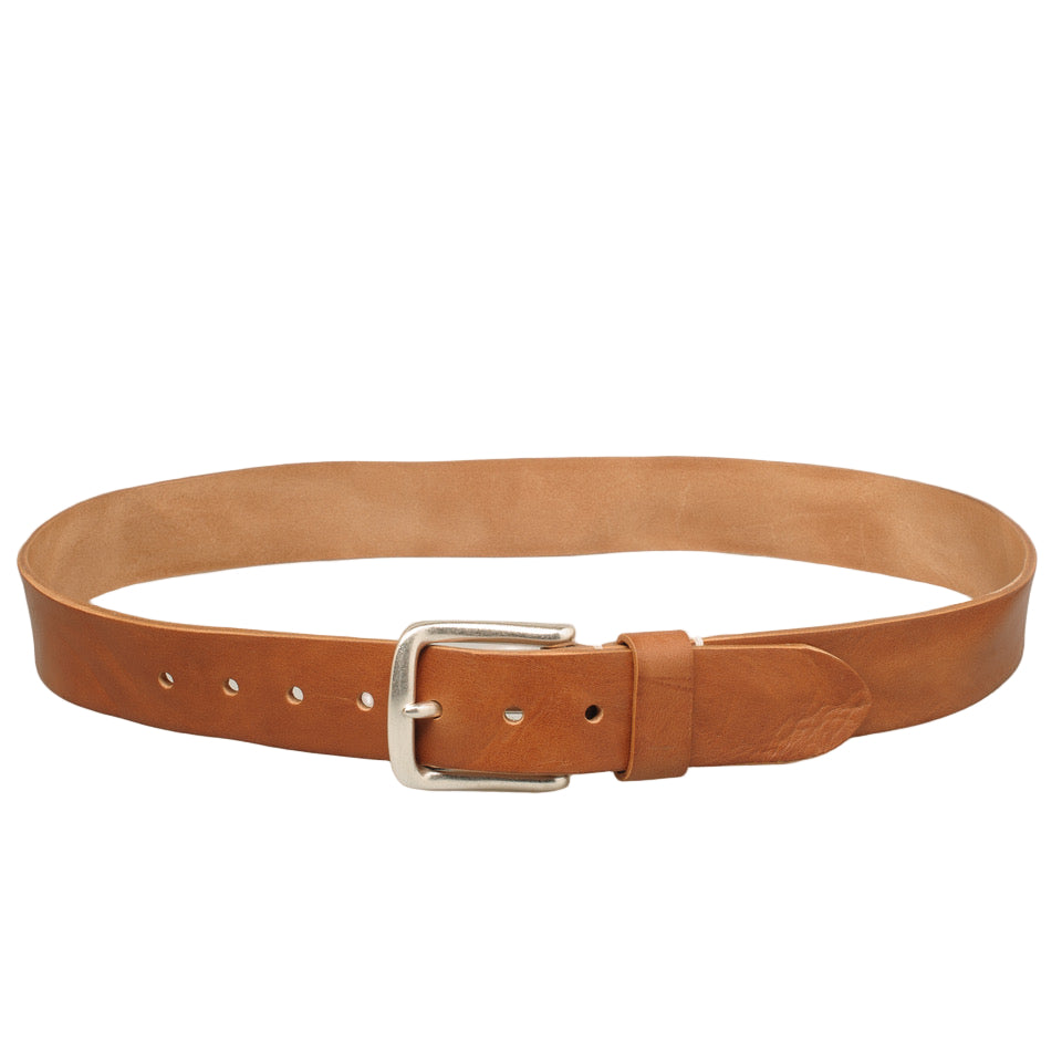 Flintholm, 40mm Vintage Leather Belt, Cognac/Nickel-Bælter-Baunbaek og Lyn-Motorious Copenhagen