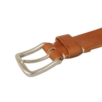 Flintholm, 40mm Vintage Leather Belt, Cognac/Nickel-Bælter-Baunbaek og Lyn-Motorious Copenhagen