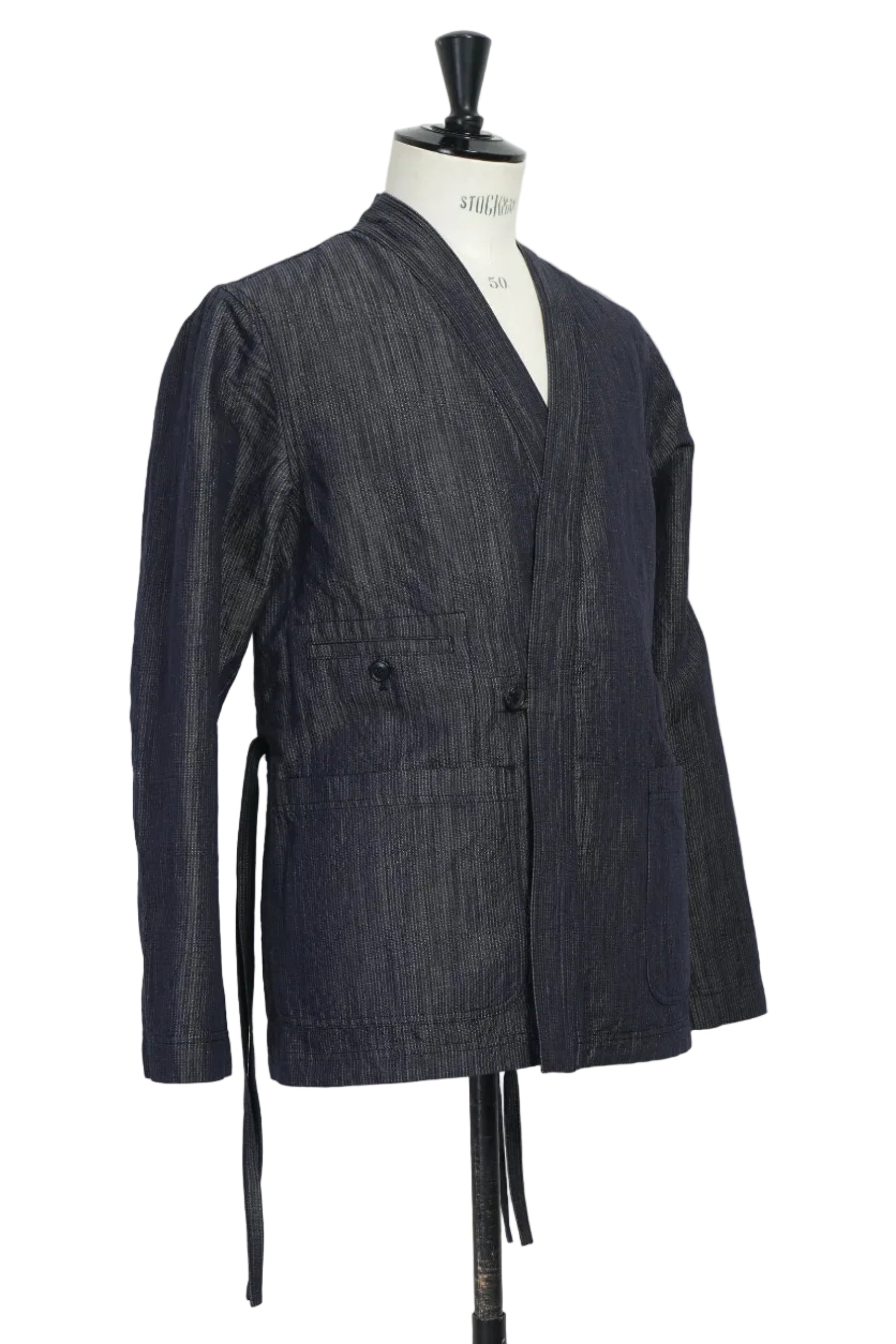 Folke, Eastern Style Blazer, Navy Dobby-Blazere-Hansen Garments-Motorious Copenhagen