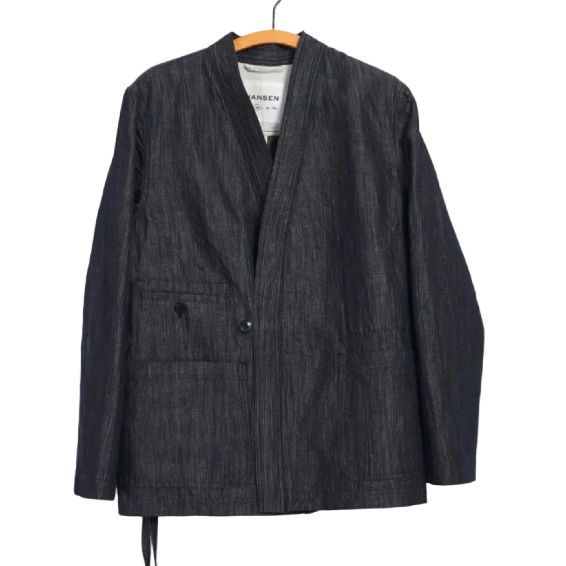 Folke, Eastern Style Blazer, Navy Dobby-Blazere-Hansen Garments-Motorious Copenhagen