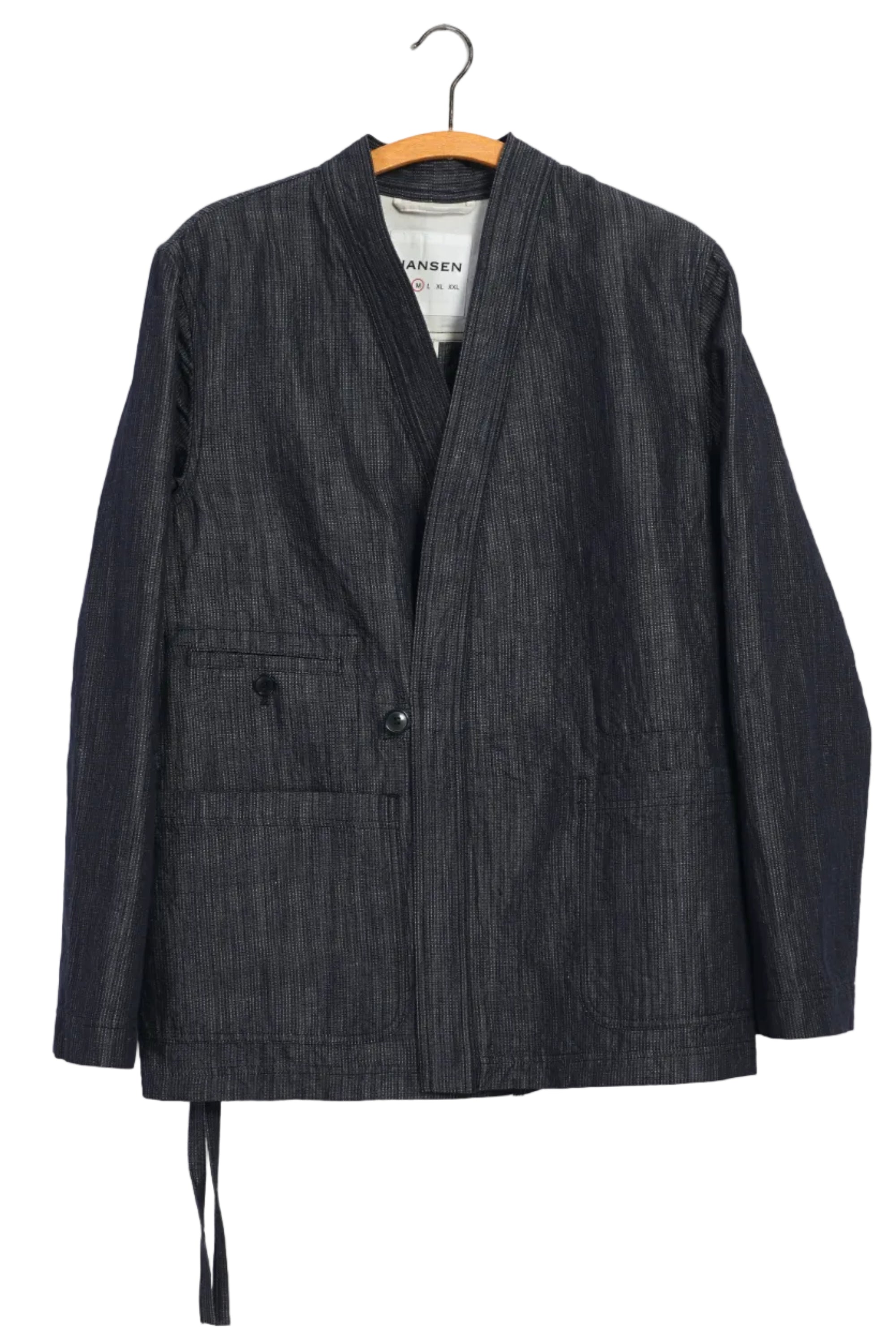 Folke, Eastern Style Blazer, Navy Dobby-Blazere-Hansen Garments-Motorious Copenhagen