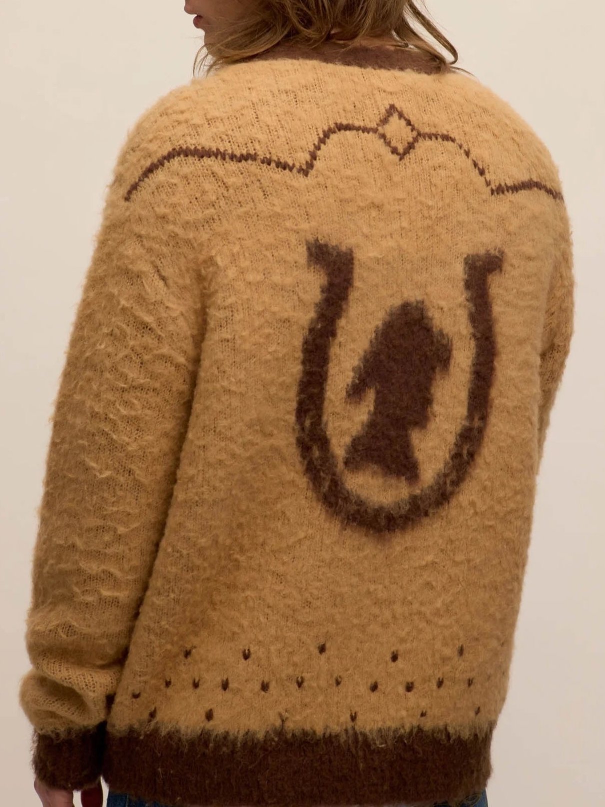 Fuzzy logo knit cardigan,-Sweatshirts-Sneum-Motorious Copenhagen
