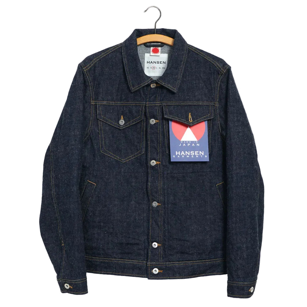 GENE, 13oz Neppy Denim Jacket, Real Indigo-Jakker-Hansen Garments-Motorious Copenhagen