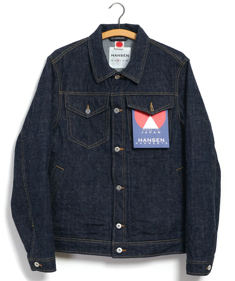 GENE, 13oz Neppy Denim Jacket, Real Indigo-Jakker-Hansen Garments-Motorious Copenhagen