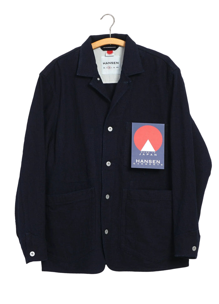 Gary, Chore Jacket, Dobby Indigo-Blazere-Hansen Garments-Motorious Copenhagen