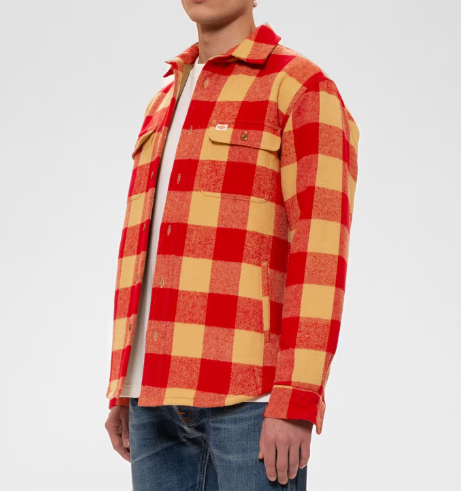 Glenn, Padded Check shirt, Red-Jakker-Nudie Jeans-Motorious Copenhagen