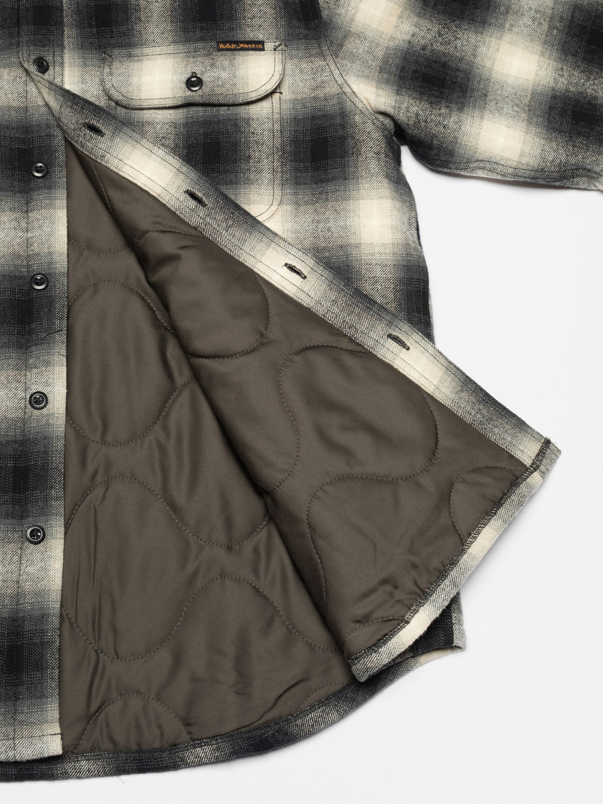 Glenn, Padded Shadow Check Shirt, Black-Jakker-Nudie Jeans-Motorious Copenhagen