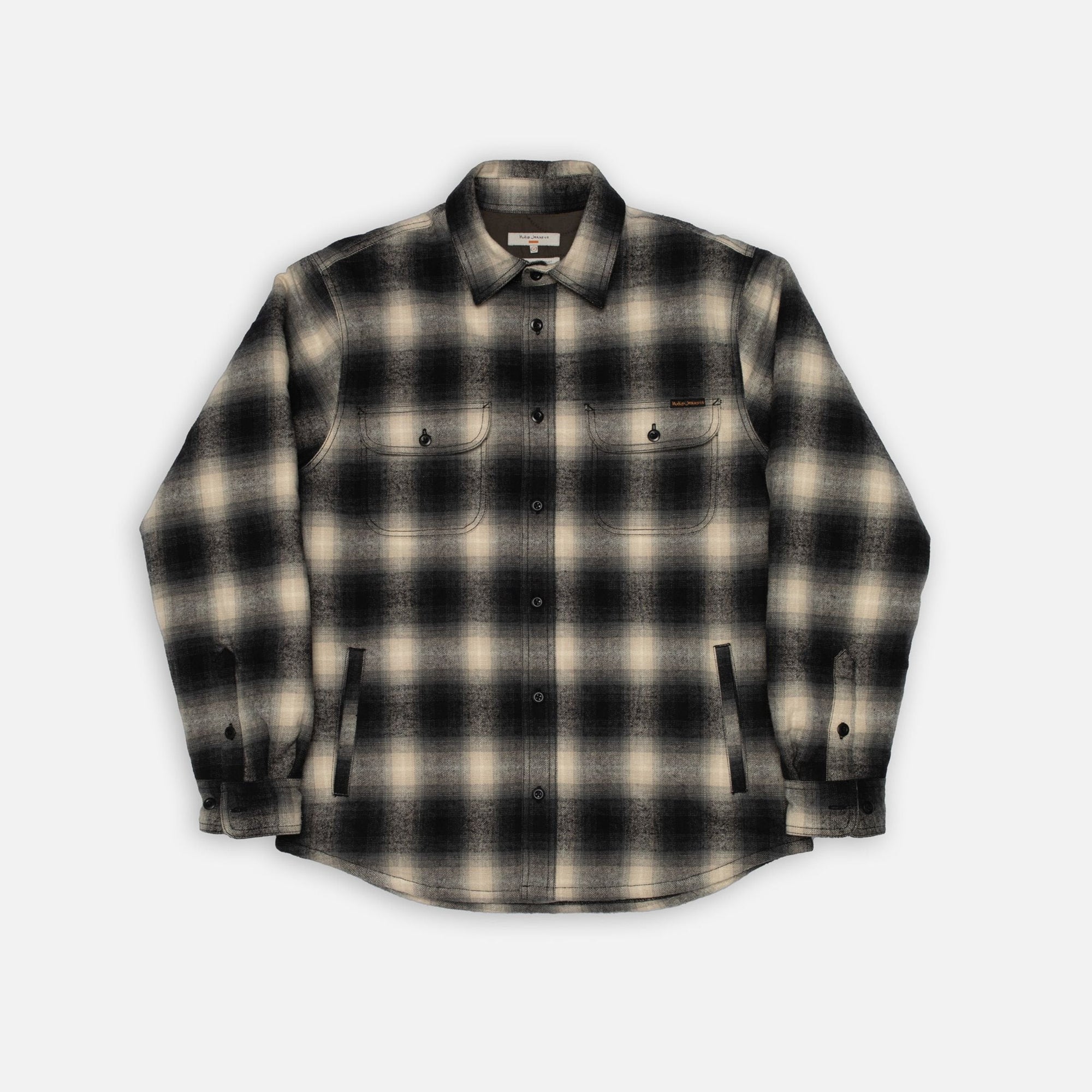 Glenn, Padded Shadow Check Shirt, Black-Jakker-Nudie Jeans-Motorious Copenhagen
