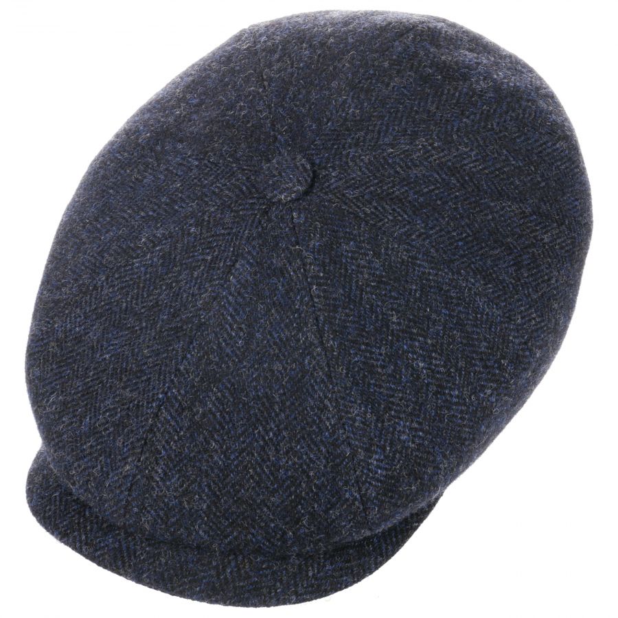 Hatteras Classic Wool Flat Cap, Black/Blue-Hatte og Caps-Stetson-Motorious Copenhagen