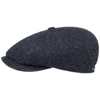 Hatteras Classic Wool Flat Cap, Black/Blue-Hatte og Caps-Stetson-Motorious Copenhagen