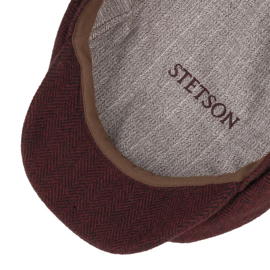 Hatteras Classic Wool Flat Cap, Dark Red-Hatte og Caps-Stetson-Motorious Copenhagen