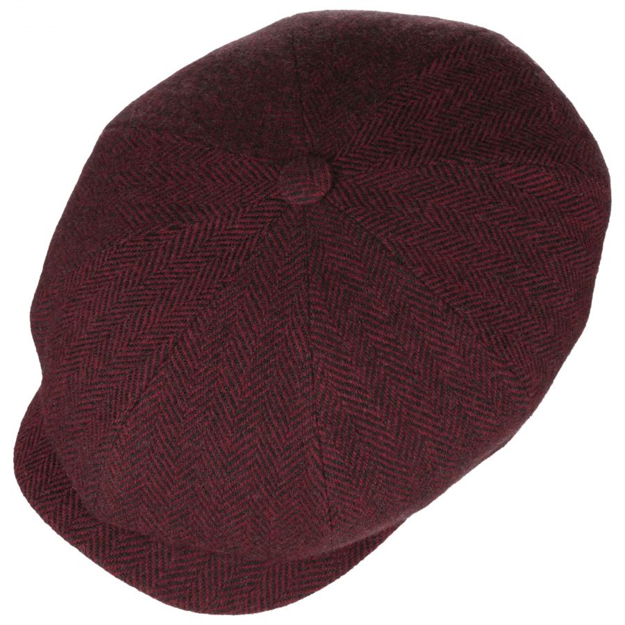 Hatteras Classic Wool Flat Cap, Dark Red-Hatte og Caps-Stetson-Motorious Copenhagen