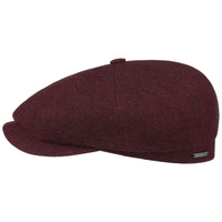 Hatteras Classic Wool Flat Cap, Dark Red-Hatte og Caps-Stetson-Motorious Copenhagen