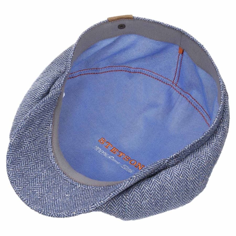 Hatteras Silk Flat Cap, Blue-Hatte og Caps-Stetson-Motorious Copenhagen