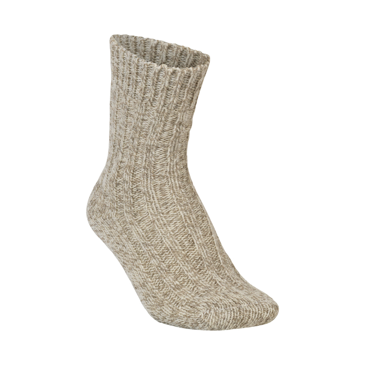 Heavy Rib Socks, Wool, Beige/Melange-Sokker-MJM-Motorious Copenhagen