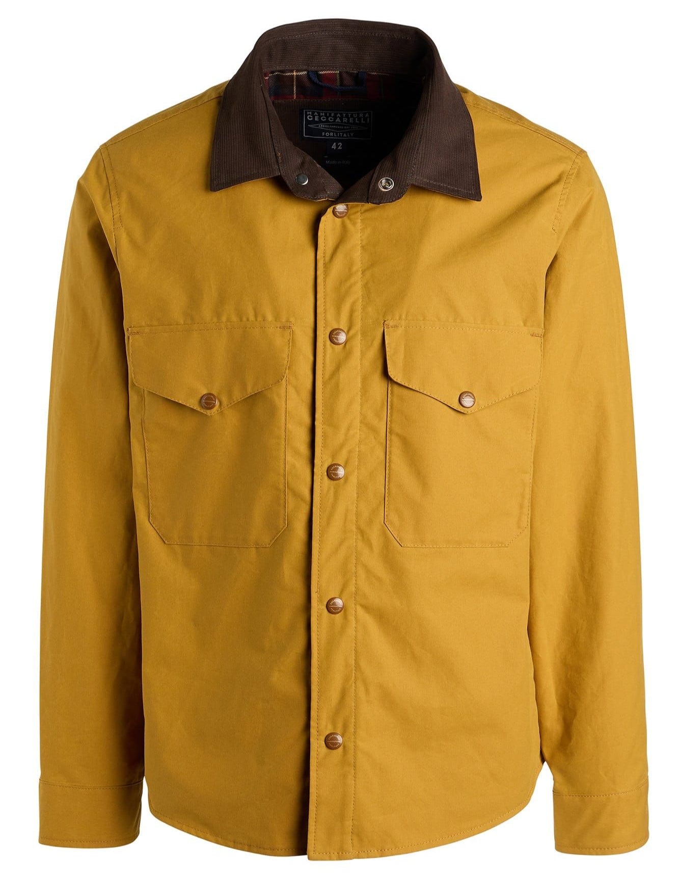 Heavy Shirt, Waxed, Mustard-Jakker-Manifattura Ceccarelli-Motorious Copenhagen
