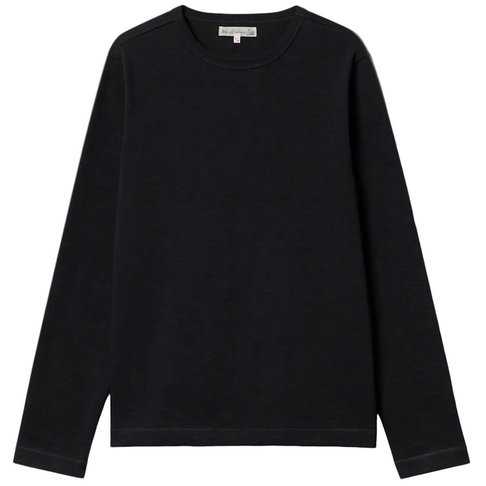 Heavyweight Longsleeve, Loopwheeled Relaxed Fit, Charcoal-T-shirts-Merz b. Schwanen-Motorious Copenhagen