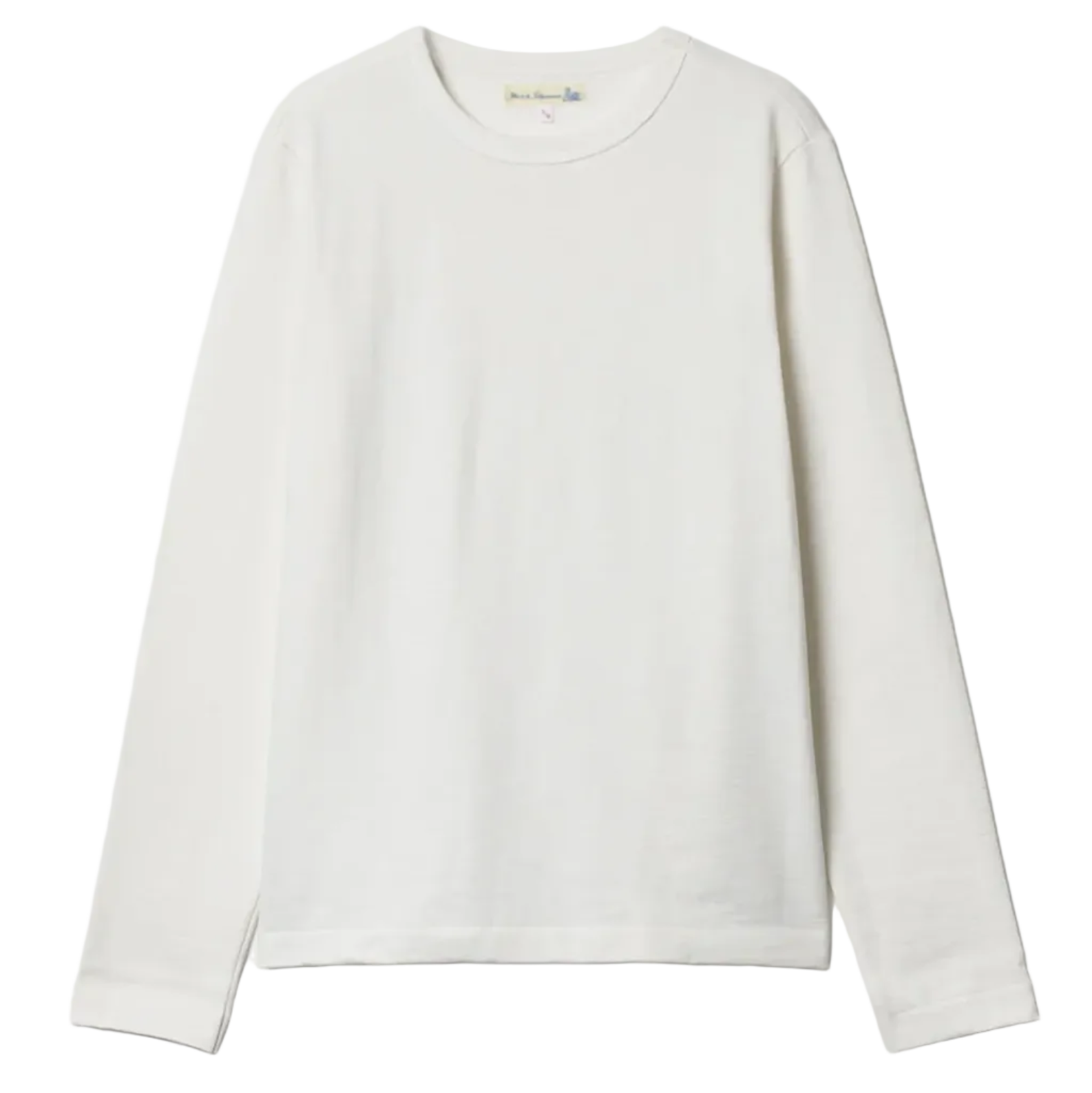 Heavyweight Longsleeve, Loopwheeled Relaxed Fit, White-T-shirts-Merz b. Schwanen-Motorious Copenhagen