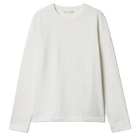 Heavyweight Longsleeve, Loopwheeled Relaxed Fit, White-T-shirts-Merz b. Schwanen-Motorious Copenhagen