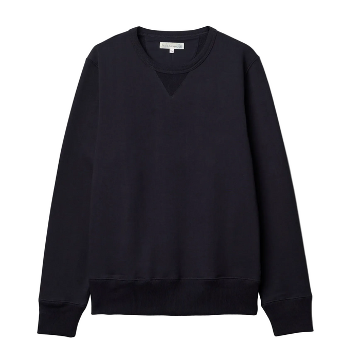 Heavyweight Sweatshirt, Loopwheeled Classic Fit, Dark Navy-T-shirts-Merz b. Schwanen-Motorious Copenhagen
