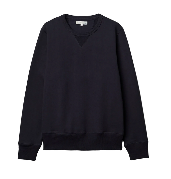 Heavyweight Sweatshirt, Loopwheeled Classic Fit, Navy-T-shirts-Merz b. Schwanen-Motorious Copenhagen