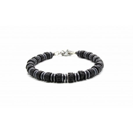 Heishi Lava Stone Bracelet-Ringe og Halskæder-Black Pearl Creations-Motorious Copenhagen