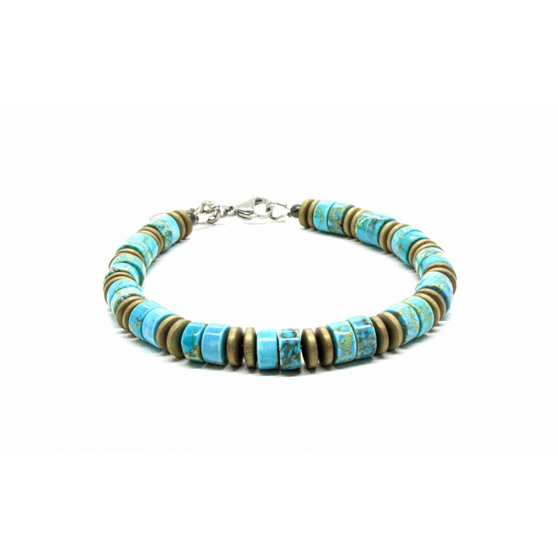 Heishi Turquoise Jasper Bracelet-Ringe og Halskæder-Black Pearl Creations-Motorious Copenhagen