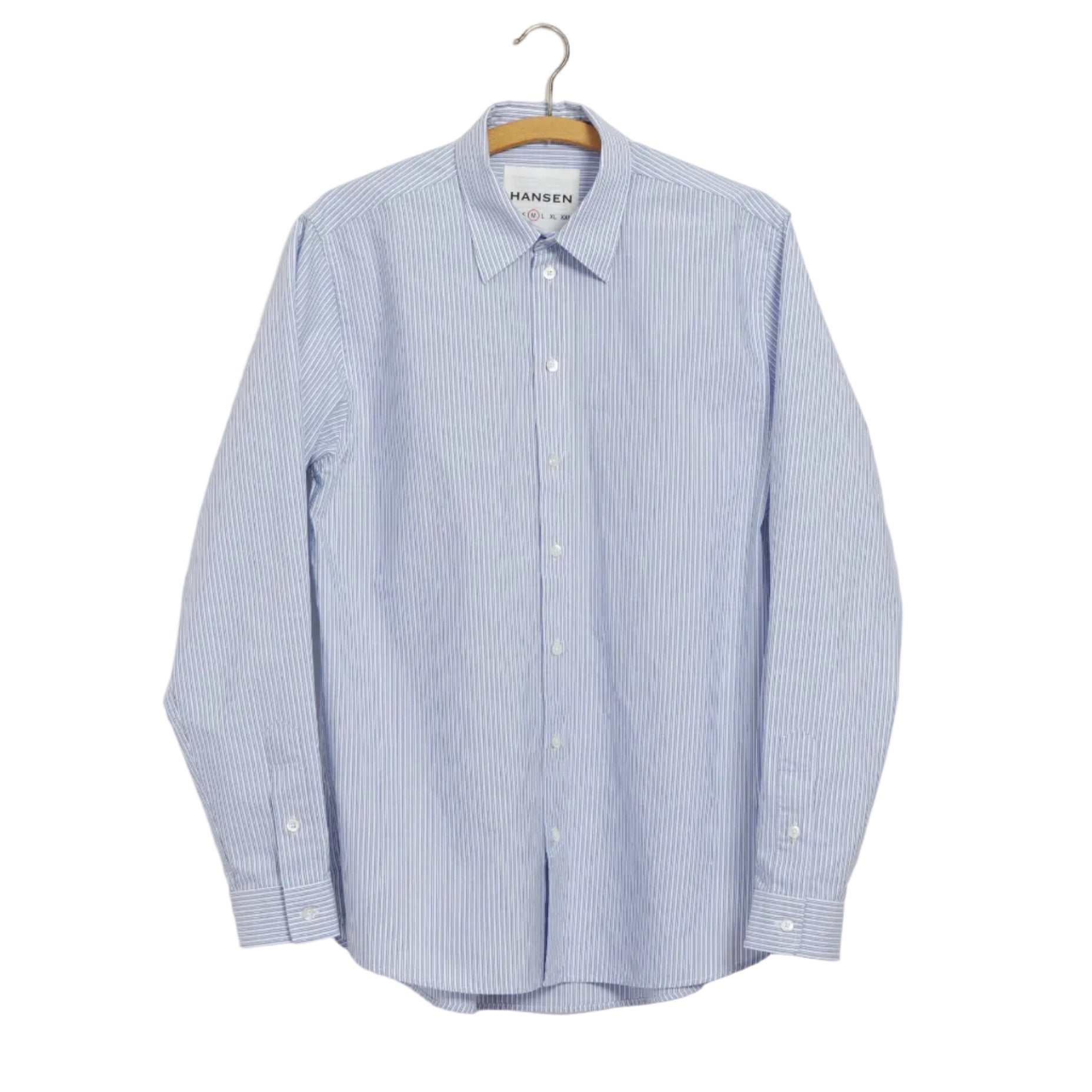Henri, Classic Shirt, Blue Stripes-Skjorter-Hansen Garments-Motorious Copenhagen