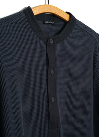 Hermann, Long Sleeve Henley, Blue Grey-T-shirts-Hansen Garments-Motorious Copenhagen